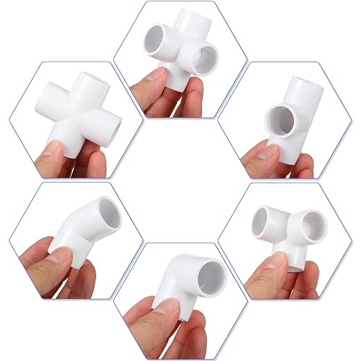 Xuniea 42 Pieces 1 Inch PVC Pipe Fittings Elbow Set Tent Connection Tee Heavy - Image 4