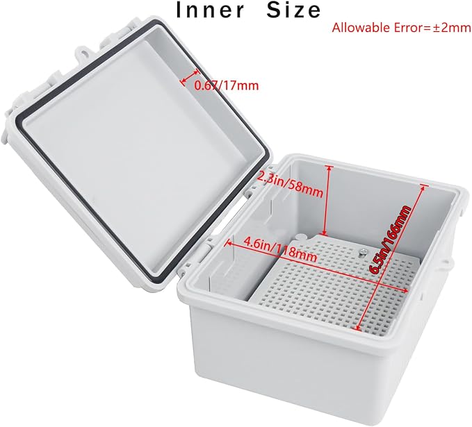 Junction Box, Hinged Grey Cover IP67 Waterproof ABS Project Box - Image 3