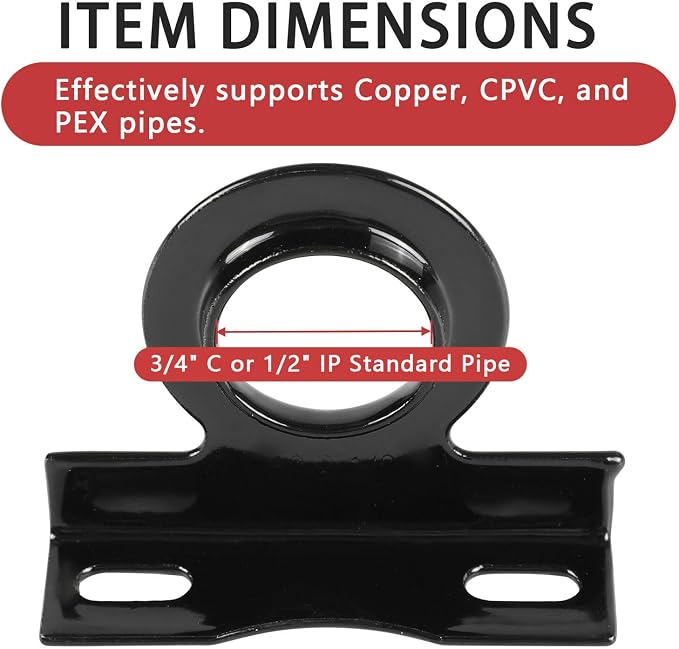 EFIELD Pipe Stay Hanger for 1/2 Inch IP Standard Pipe or 3/4 Inch Copper - Image 2