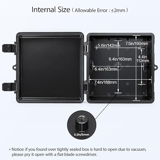 LeMotech Junction Box IP67 Waterproof Electrical Box Outdoor ABS Plastic Hinged - Image 4