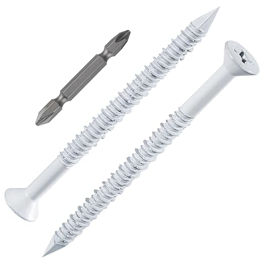 WenSilon 1/4" x2-3/4 White Concrete Screw Anchor White Flat Head by Wensilon