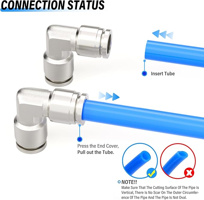 TAILONZ 304 Stainless Steel Elbow 3/8" 1pcs | 90° Push-to-Connect Elbow Fitting - Image 6