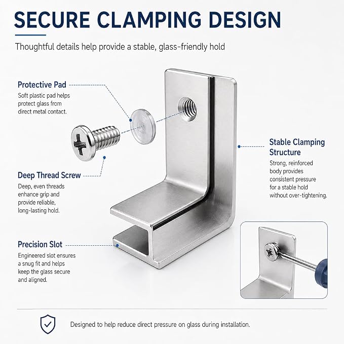 Glass and Tile Corner Clip, Clamp Bracket，T-Shape | Outdoor Furniture Connector - Image 5
