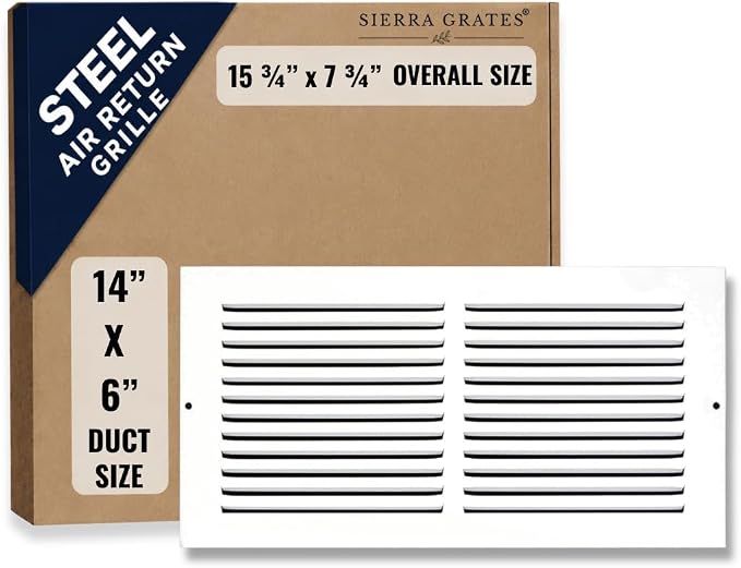 14x08 Air Return Vent Cover, Solid Steel White, 20 Pack - Image 2