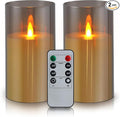 wemarry Flameless Candles Acrylic Glass Pillars 3" D x 6" H Battery Operated by wemarry