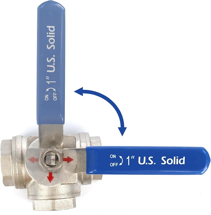 U.S. Solid 1" 3 Way Ball Valve - Image 9
