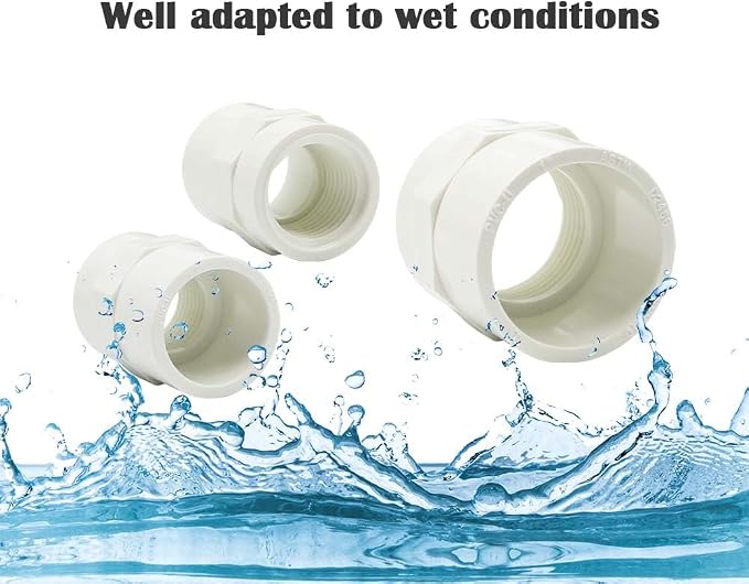 6PCS 1 Inch PVC Coupling Fittings White Slip to Female Thread PVC Pipe Fitting - Image 4