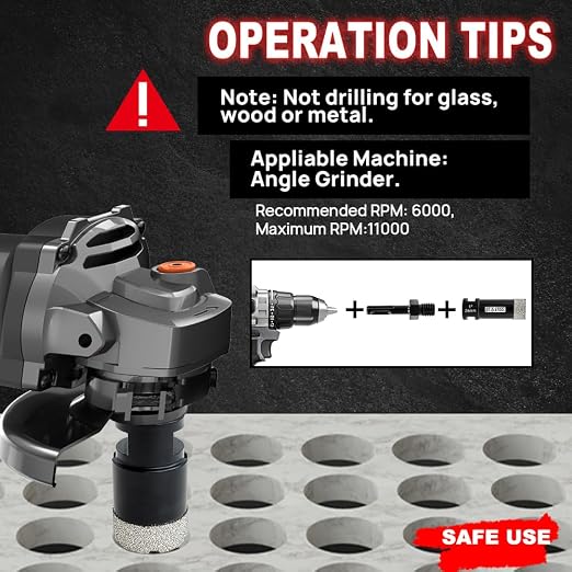 Diamond Core Drill Bits Set 9-Pack, DT-DIATOOL Diamond Tile Hole Saw Kit - Image 4