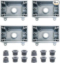 4Packs Weatherproof Outlet Box, PVC Electrical Box, 1/2" & 3/4" Threaded | by YXX-TECH