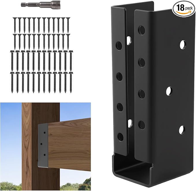18 Pcs of 2"x 6" Concealed Joist Hangers|Outdoor Concealed-Flange | Q235 Steel by Nrspp