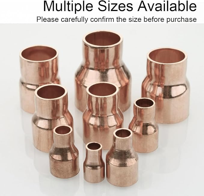 Joywayus 3/4" ID x 1/2" ID Copper Sweat Reducer Coupling Pipe Fitting Pressure - Image 3