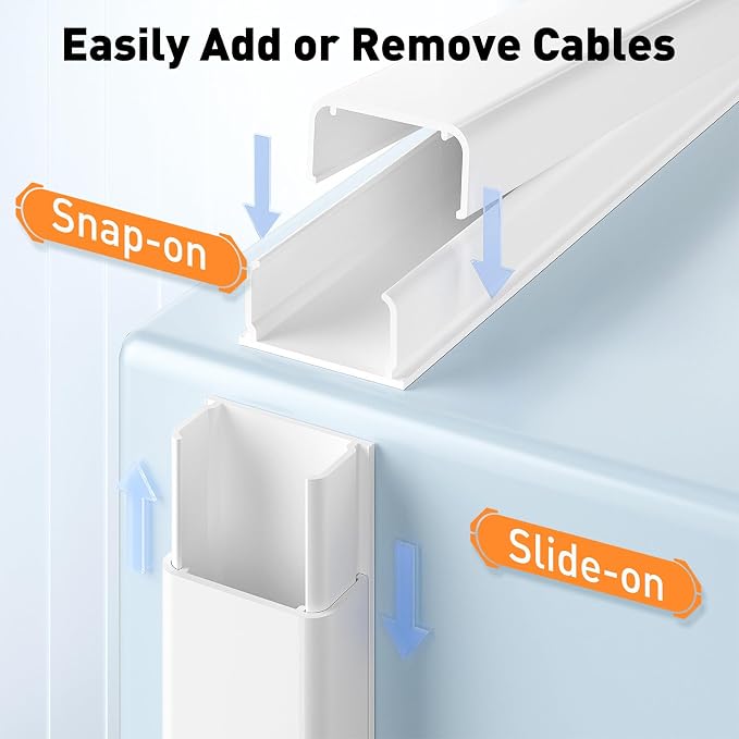 Delamu Cord Covers for 3-4 Wires on Wall, 56.7in Cord Hider Wire Covers for - Image 5