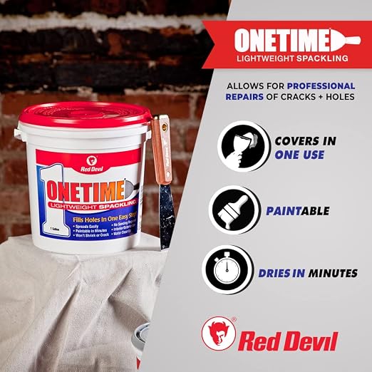 Red Devil 0548 ONETIME Lightweight Spackling, 1 Pint, Made in USA - Image 3