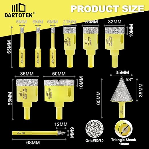 Diamond Core Drill Bits Set 10PCS - Image 4