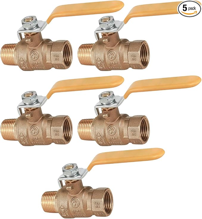 Midline Valve 822MF223-5 Premium Brass Full Port Ball Valve 1 in. FIP x MIP by MidlineValve