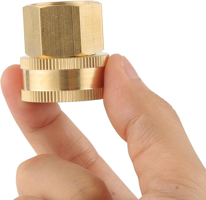 Garden Hose Adapter, 1/2" NPT Female X 3/4" GHT Female Connector | Dual Swivel - Image 6