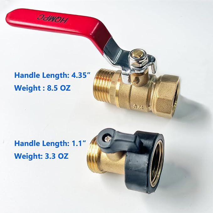 Garden Brass Shut Off Valve Ball Valves 3/4" GHT Hose Shut Off valve Hose - Image 7