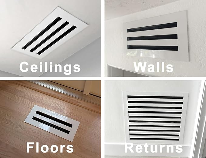 BUILDMART - 10x4 Modern AC Vent Cover - Decorative Black Aluminum Air Vent - - Image 5