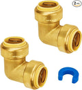 1 Inch Elbow, 90-Degree Plumbing Fitting, 2 Pack | Brass Push-to-Connect Pipe by SUNGATOR