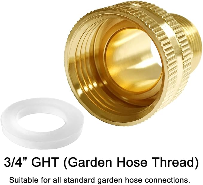 Joywayus 2PCS Brass Swivel Pipe Fitting 3/4" GHT Female x 1/2" NPT Male | - Image 2