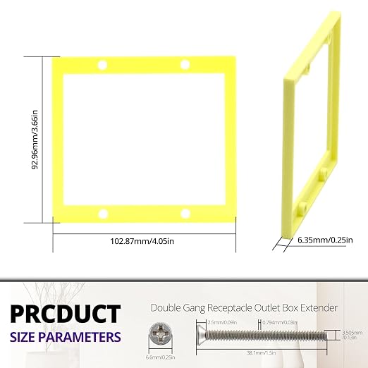 1/4” Double Gang Outlet Box Extender, Comes - Image 2