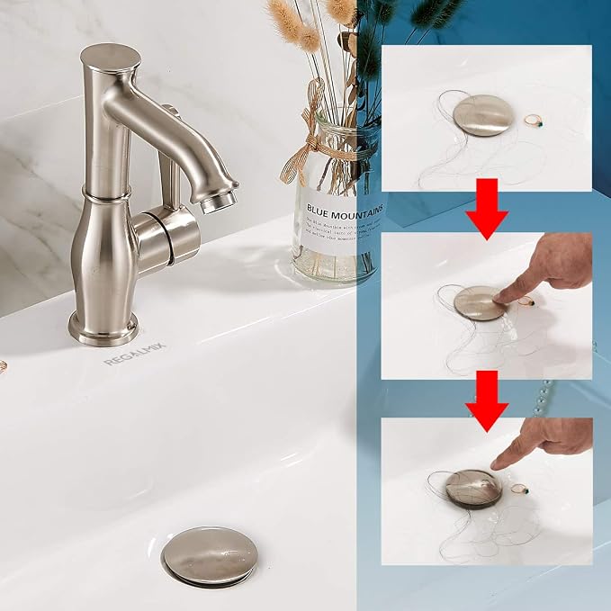 REGALMIX Bathroom Sink Drain, Vessel Sink Pop Up Drain, Built-in Anti-Clogging - Image 3