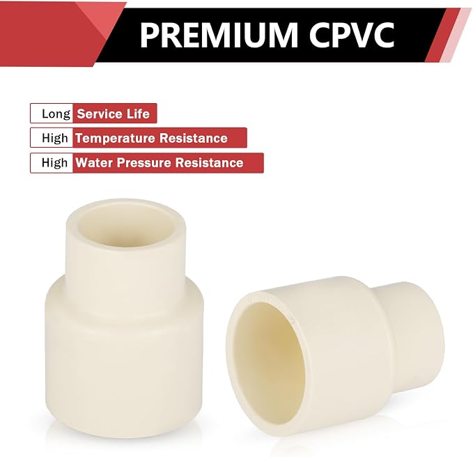 20 Pack EFIELD CPVC Coupling Adapter Fittings, 3/4" Slip x 1/2" Slip | Socket - Image 5
