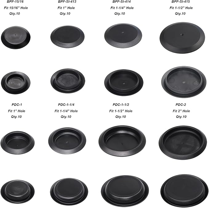 Woodzdon 80pcs Depressed Center & Flush Mount Black Hole Plug Assortment - Image 3