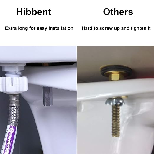 Hibbent 2 Pcs Toilet Tank to Bowl Bolts Kit, Solid Brass Toilet Bolts - Image 6