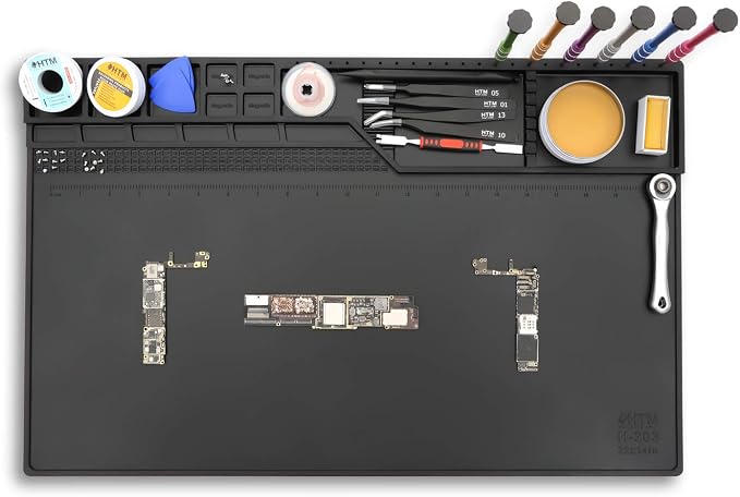 HengTianMei-203 Black Magnetic Repair Work Mat Heat Resistant Large Silicone by HengTianMei