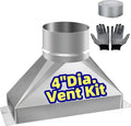4" Dia x 3-1/4" x 10" L microwave vent kit, Rectangular to Round Duct by SunDiss