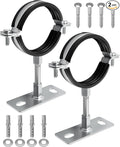 2 Pcs 3 Inch Pipe Bracket, Adjustable Split Ring Hanger Vent Wall Strap Kit | by Unknown