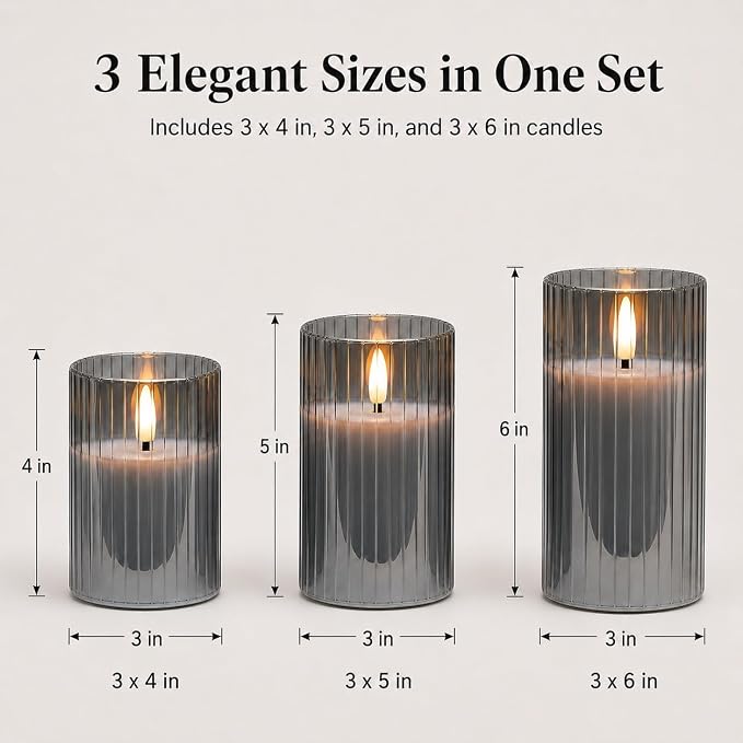 Gray Flickering Flameless Candles - Image 6