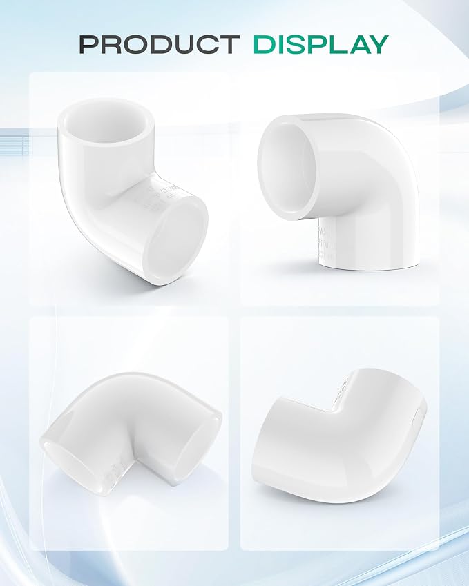 4-Pack 1 Inch PVC Fittings 90 Degree Elbow, Furniture Build Grade SCH40 White - Image 9