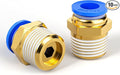 TAILONZ PNEUMATIC Blue Straight 8mm Tube OD x 3/8 Inch G Thread Push to Connect by TAILONZPNEUMATIC