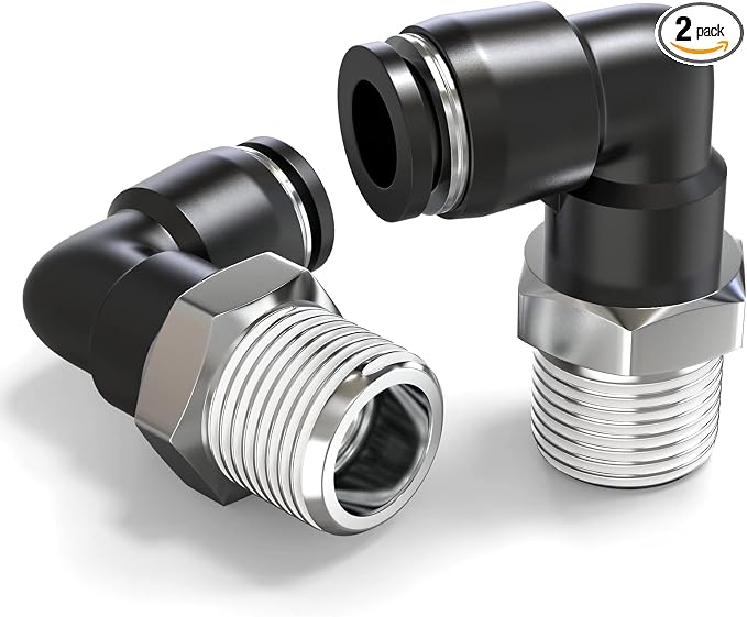 TAILONZ 5/32" x 1/4" NPT Push to Connect Elbow Fitting 2pcs | Copper&Plastic by TAILONZPNEUMATIC