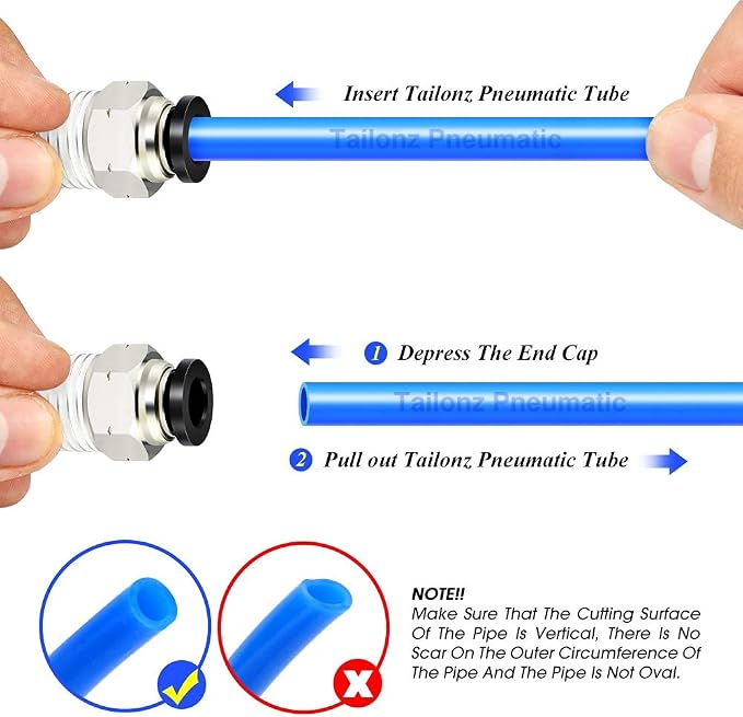 TAILONZ PNEUMATIC Elbow and Straight Combination 5/16 Inch Tube OD x 3/8 Inch - Image 5