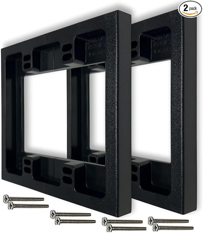 iMBAPrice IMBA-BES2-2BK 2-Gang Black Non-Metallic Shallow Surface Box Extender by iMBAPrice