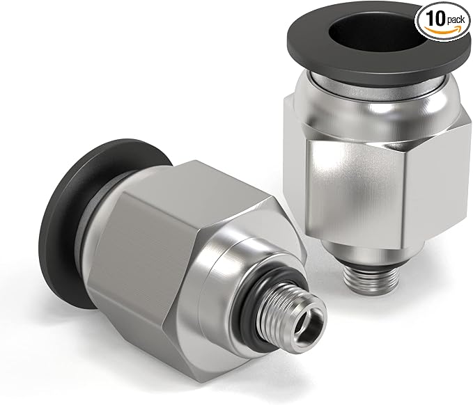 TAILONZ PNEUMATIC Male Straight 4mm Tube OD x M5 Thread Push to Connect by TAILONZPNEUMATIC