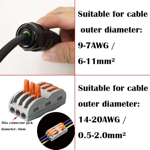 CESFONJER 3 Pcs IP68 Waterproof Junction Box 2/3 Way Line M25 Extension - Image 5