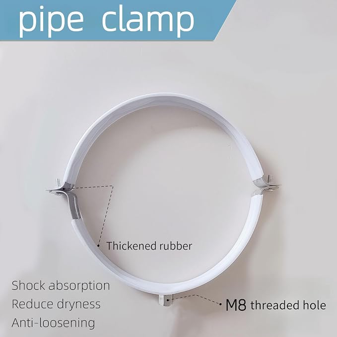 2 Sets 4" Inch Premium Hose Pipe Clamp，Heavy Duty Galvanized Iron Stove Pipe - Image 3