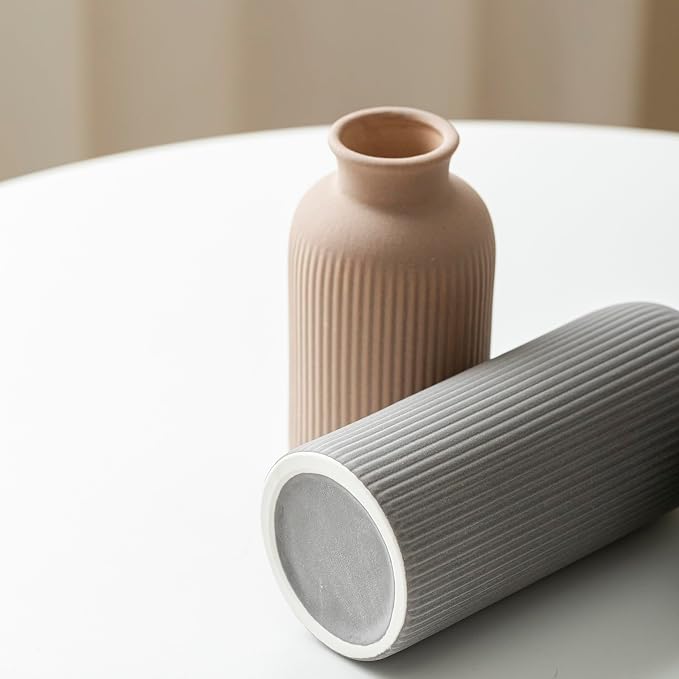 Modern Ceramic Vase Set, 3-Piece Decorative Vases - Image 7