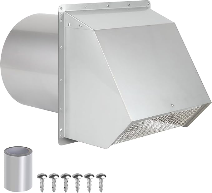 4 Inch Dryer Vent Cover Outside Hooded Wall Vent by JYINCPED