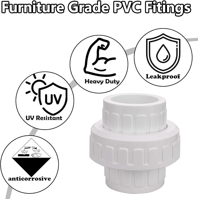 3/4" PVC Union Coupling Pipe Fitting PVC Adapter Schedule 40, EPDM O-Ring - Image 6