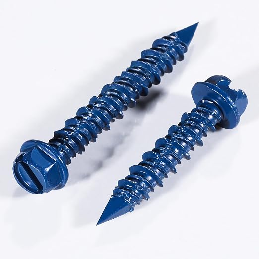 Wensilon 1/4 "* 3-1/4" Slotted Hexagonal Head Concrete Screw Anchor Blue - Image 4