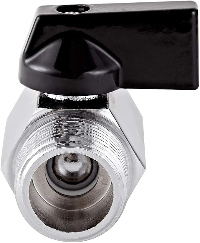 2 Pack Brass Mini Ball Valve 1/2" NPT Female x Male Thread Shut-Off Valve - Image 4