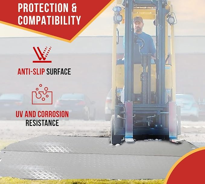 10 Pk 2' x 8' - 1/2" Thick Heavy Duty White Ground Protection Mats - Easily - Image 5