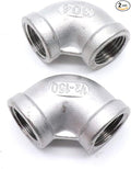 2Pcs 304 Stainless Steel 90 Degree Elbow 1/2" NPT Female x 1/2" NPT Female by SSYDIEN