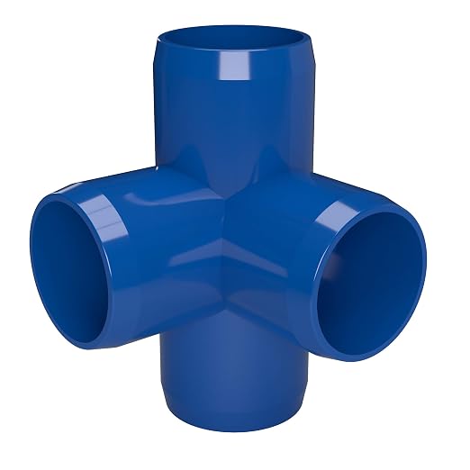 1” 4-Way Tee Furniture Grade PVC Fitting in Blue, Made in USA, UV-Resistant - Image 8
