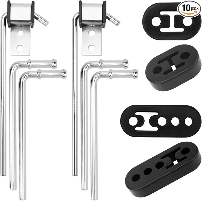 Exhaust Hanger Kit 10PC Universal Weld-On 10" & 7.6" Rods | 10pc kit: 2x 10" by JoytraceParts